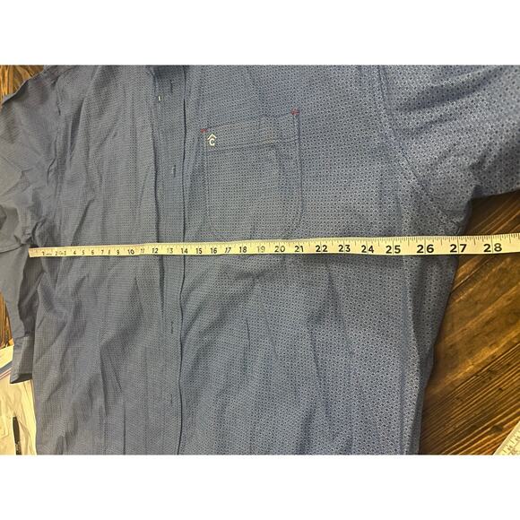 Rafter C Shirt Men XXL Blue Geometric Western Long Sleeve Button Cowboy Concert - Picture 5 of 9